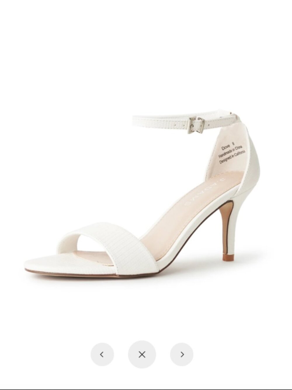 J. Adams Dove Heel in White Size 10 - NWOT